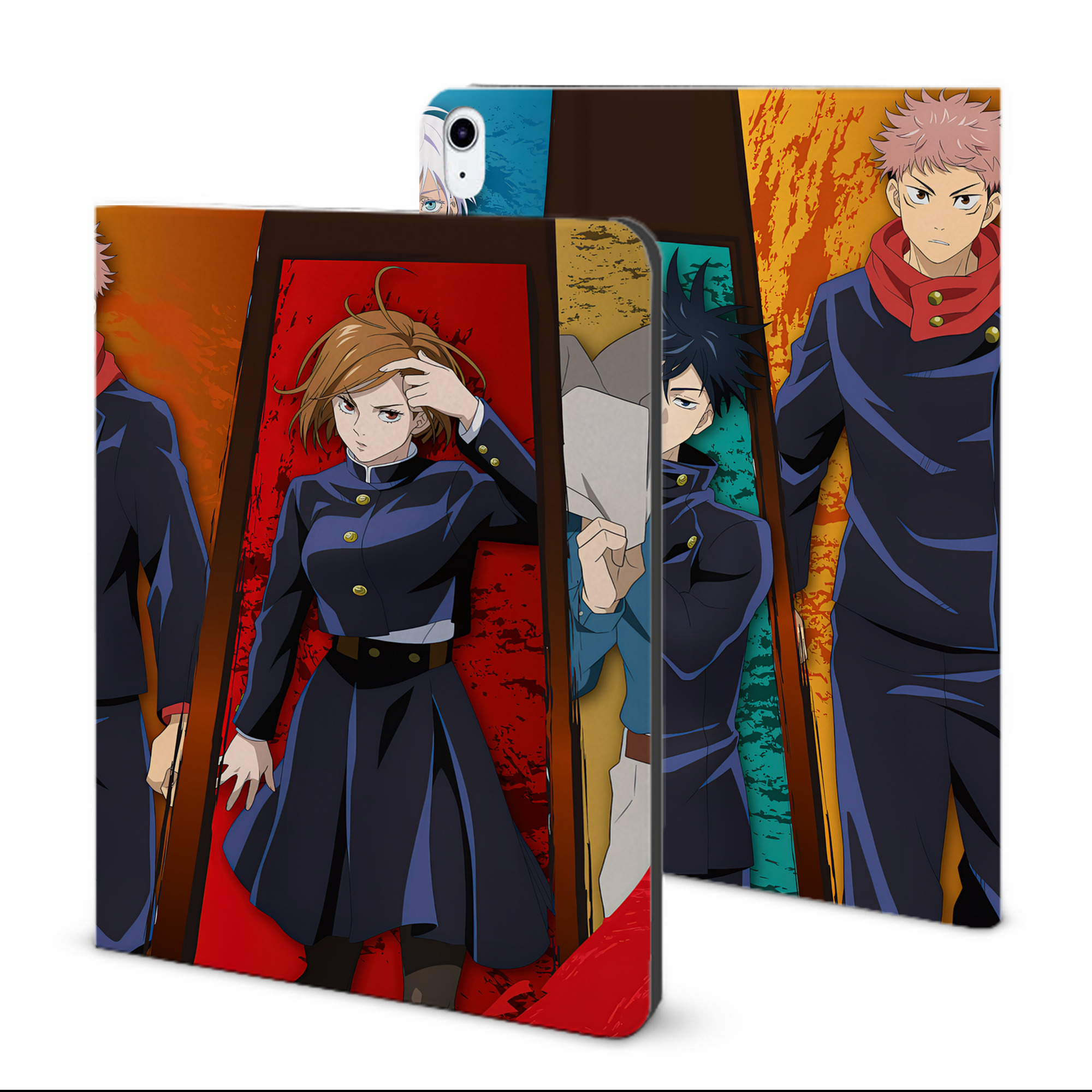 （画像用） 呪術廻戦 Jujutsu Kaisen IPad ケース ブック型 PUレザー TPU 耐衝撃 軽量 薄型 ペン収納なし 全面保護 IPad 各モデル対応